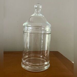Vintage Empoli Clear Glass Apothecary Jar with Lid